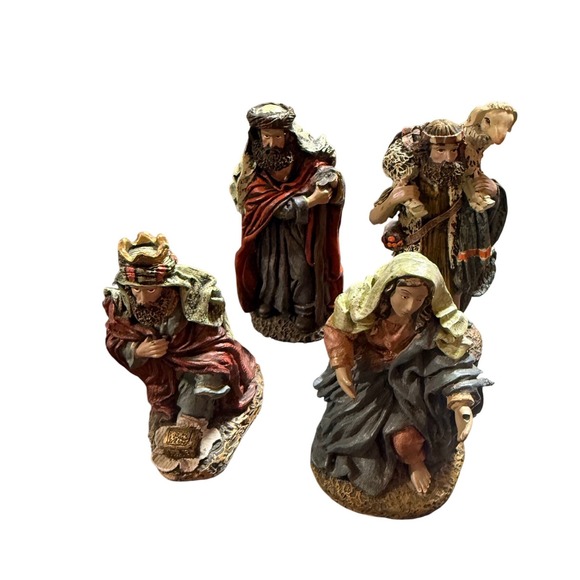 Other - Vintage Nativity Figurines Set of 5 Hand Painted Resin Christmas Décor